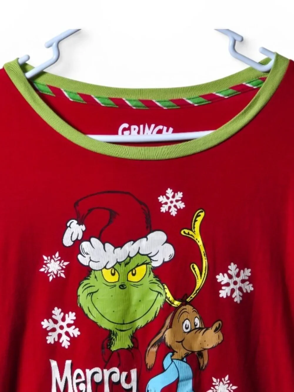 Official Grinch Merry Grinchmas Long Sleeve Christmas Shirt Youth Large 12-14